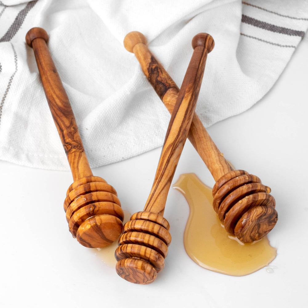 Olive Wood Honey Dipper – Handmade Drizzling Tool